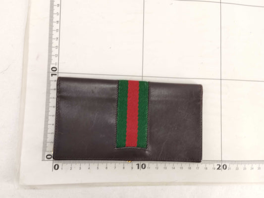 GUCCI Old GUCCI Old Leather Sherry Line Long Wallet