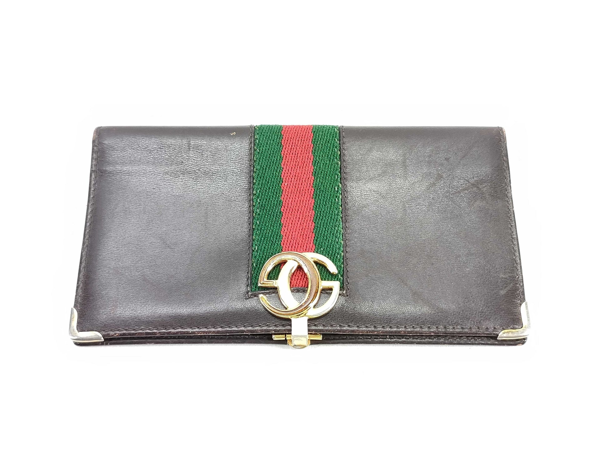 GUCCI Old GUCCI Old Leather Sherry Line Long Wallet