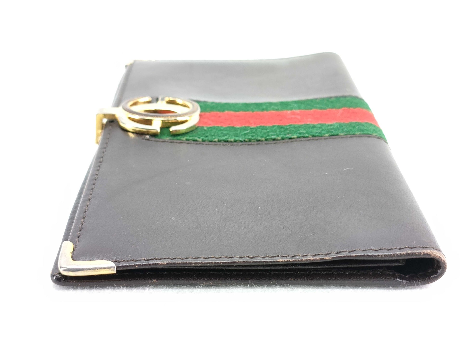 GUCCI Old GUCCI Old Leather Sherry Line Long Wallet