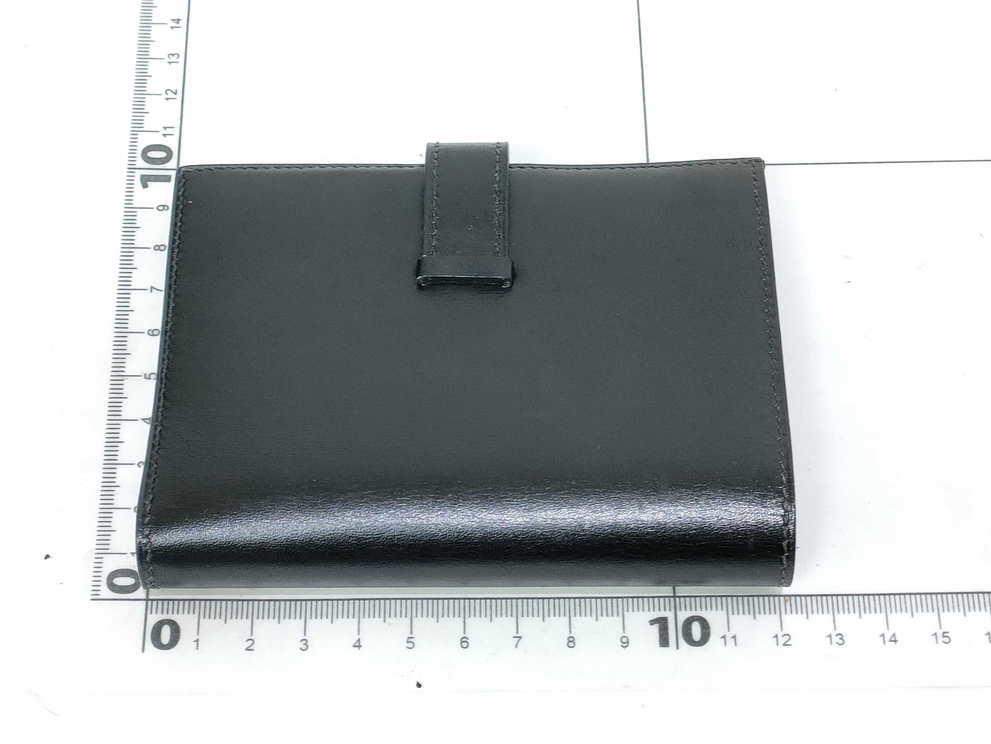 HERMES Bearn Compact Black Box Calf Wallet