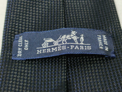 HERMES Silk Tie Navy