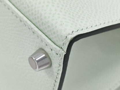 HERMES Kelly Hermès Kelly Anarchy 20 Handbag, Outer Stitching, Epson Vert Fizz, Silver Hardware, U Stamp