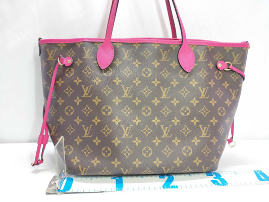 LOUIS VUITTON Monogram Neverfull Inside Out MM Rose Pondicherry M12257 RFID Tote Bag