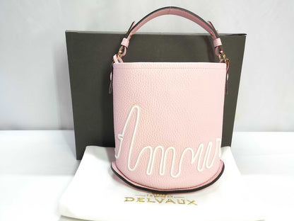 Delvaux Pan Bucket Amour Mini Leather Handbag in Bloom and Ivory 