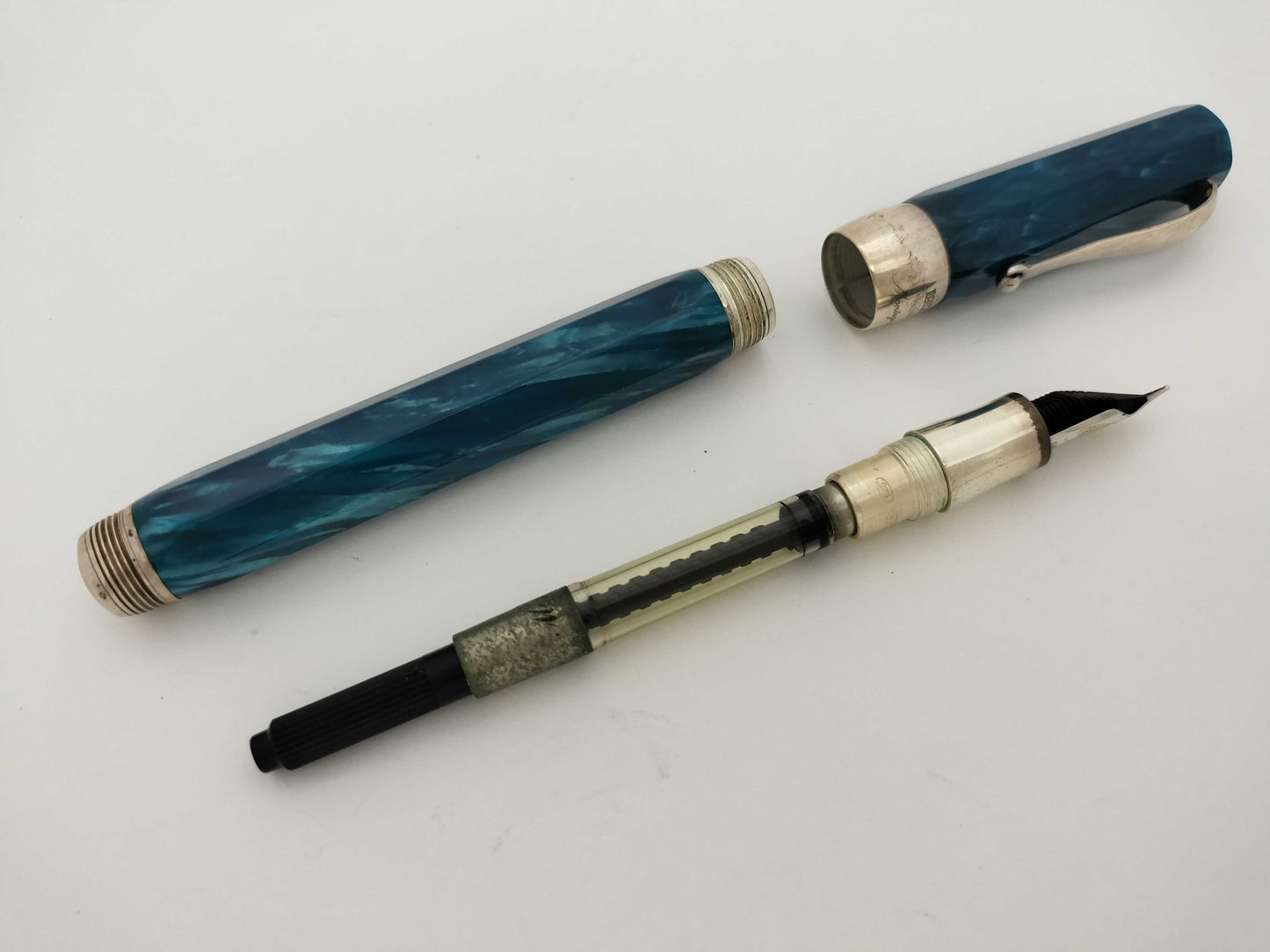 Montegrappa Symphony Fountain Pen, Blue x Silver