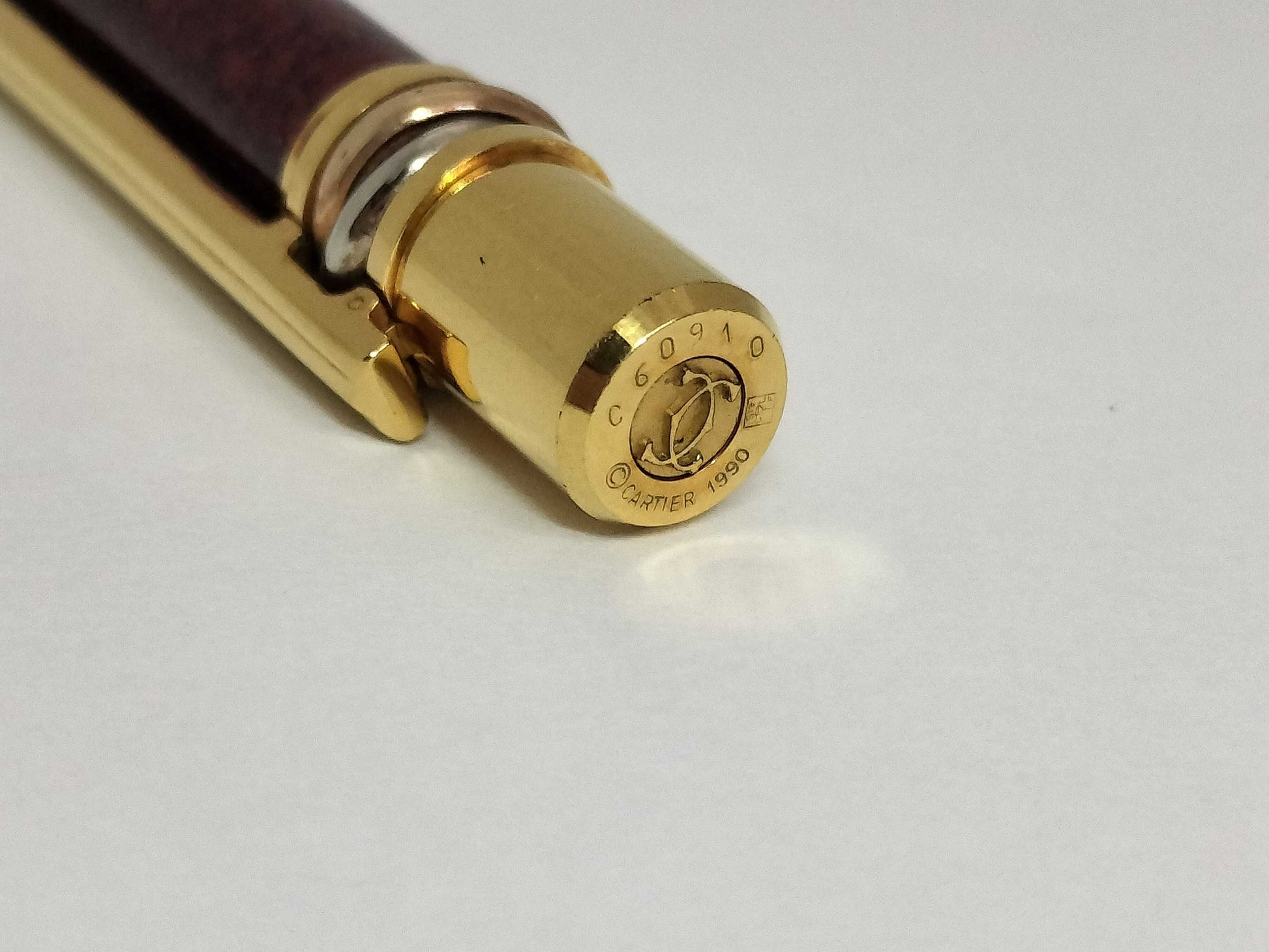 Cartier Trinity Ballpoint Pen, Metal, Marble Red x Gold, Pen/Fountain Pen