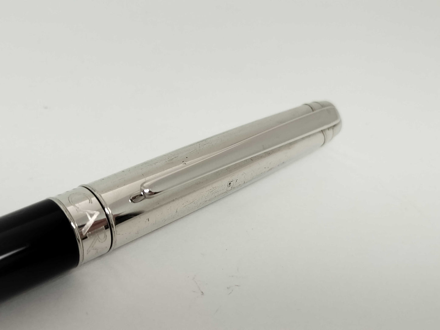Caran d'Ache Leman Ballpoint Pen, Metal, Black x Silver, Pen/Fountain Pen