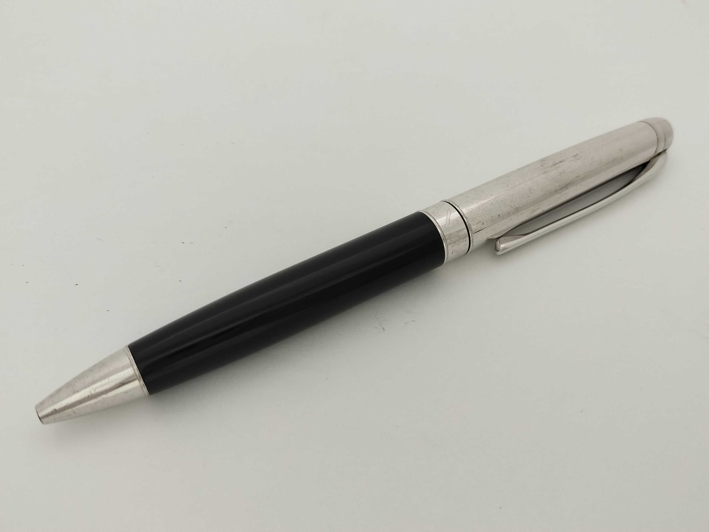 Caran d'Ache Leman Ballpoint Pen, Metal, Black x Silver, Pen/Fountain Pen