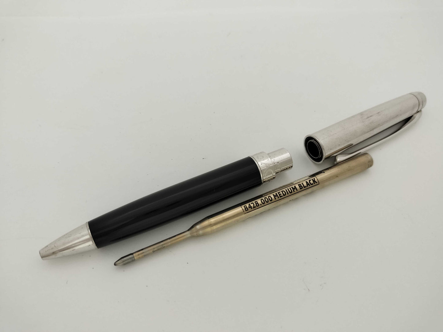 Caran d'Ache Leman Ballpoint Pen, Metal, Black x Silver, Pen/Fountain Pen