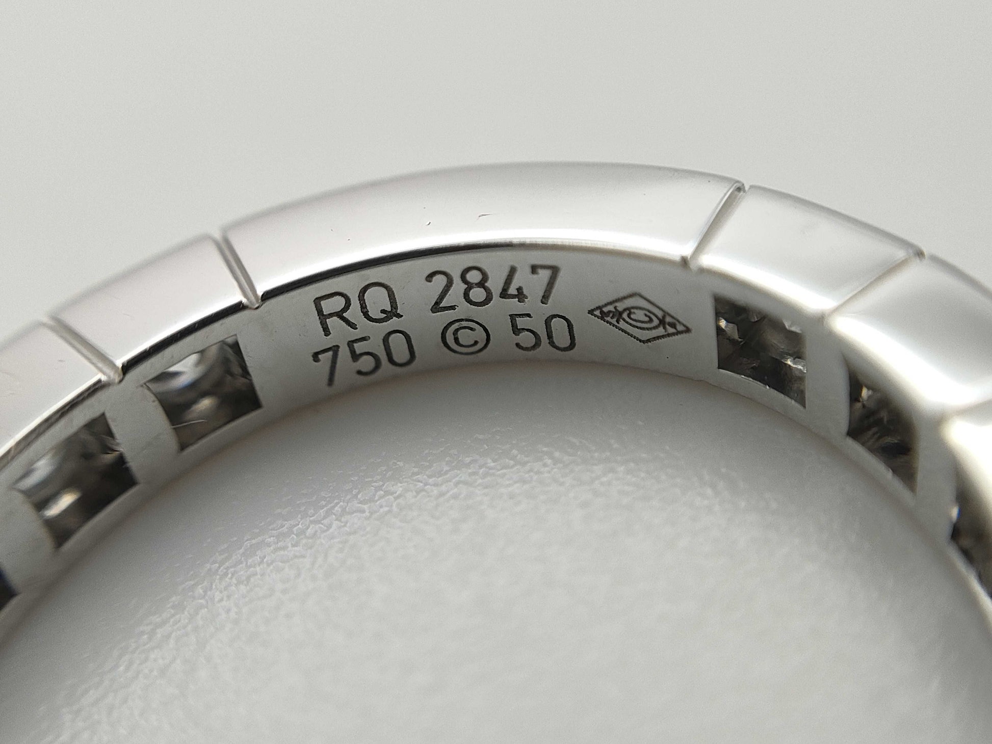 Cartier Lanier #50 Full Diamond WG 750 4.1g Ring 