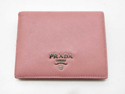 PRADA PRADA Pink Leather Bifold Wallet