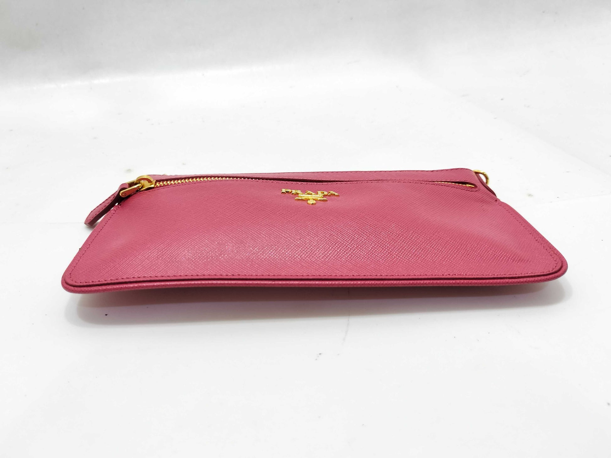 PRADA PRADA Saffiano Leather Pink Pouch