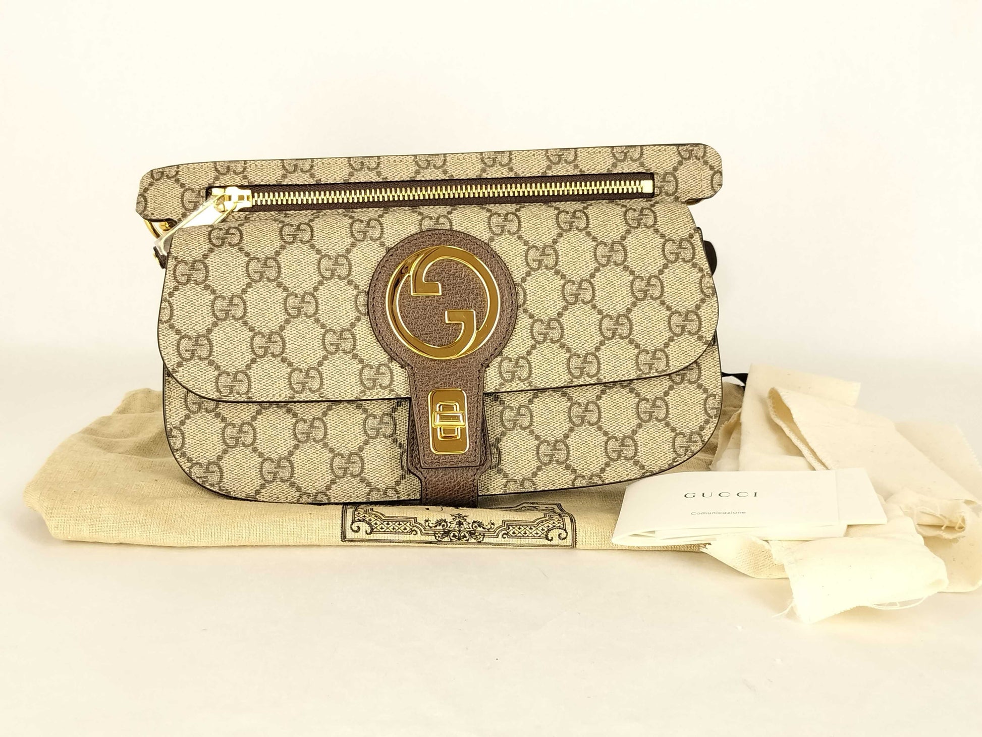 GUCCI GG Supreme Unused GG Blondie Body/Belt Bag/Waist Bag