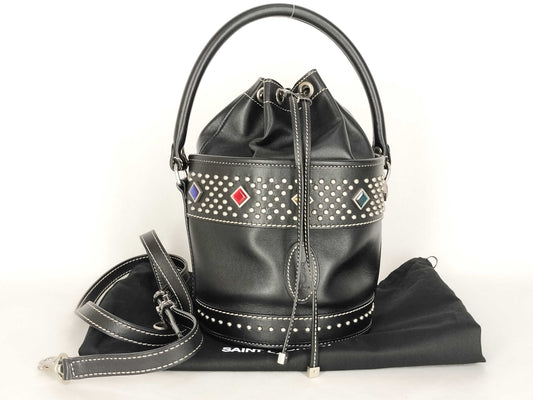 SAINT LAURENT Studded Leather Shoulder Bag