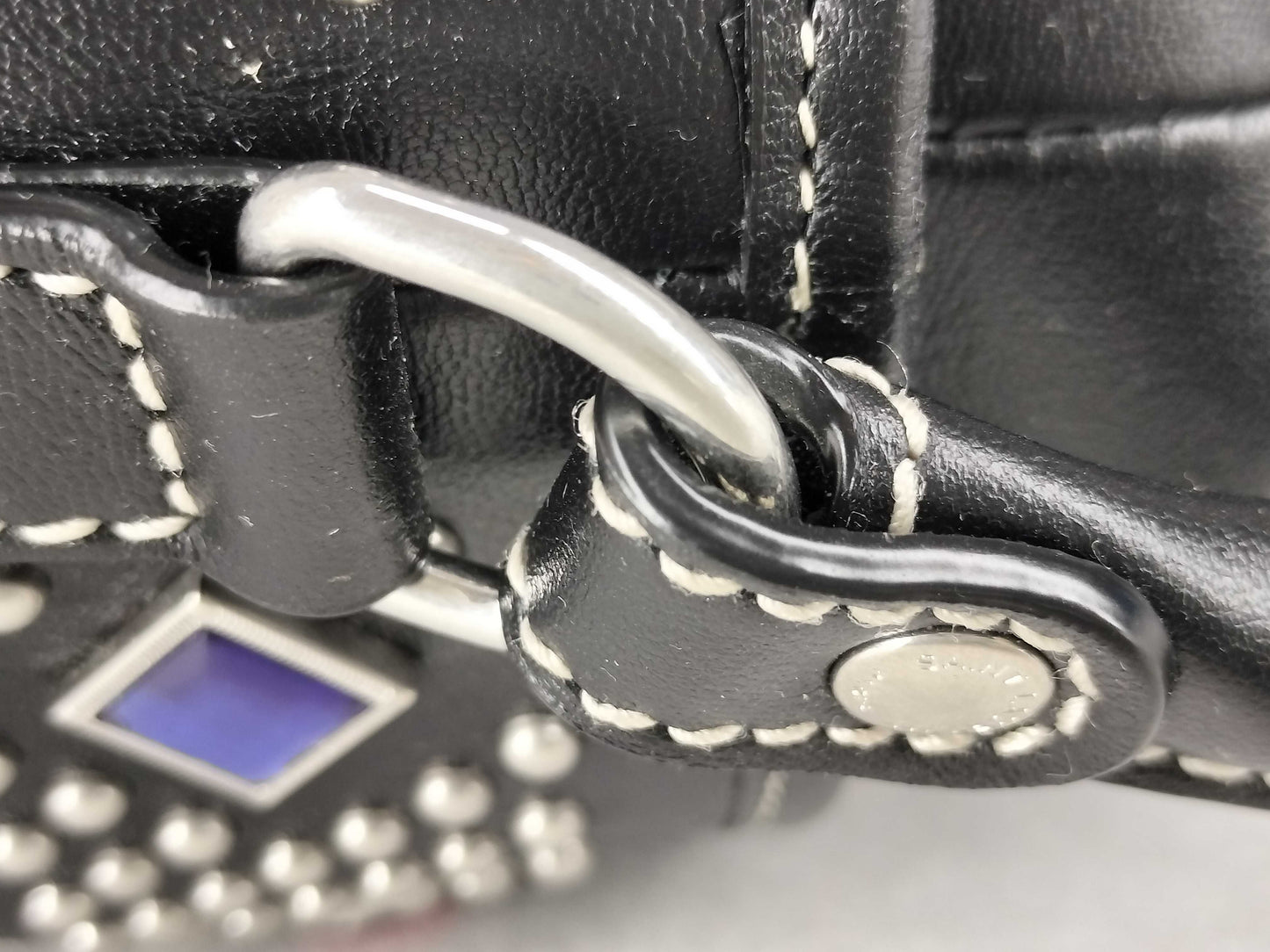 SAINT LAURENT Studded Leather Shoulder Bag