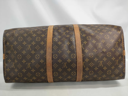 LOUIS VUITTON Monogram Keepall Bandouliere 55 Boston Bag