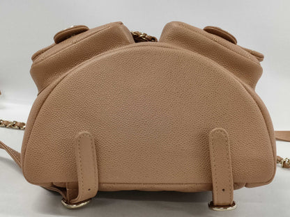 CHANEL Matelasse Backpack, Beige, Grained Calfskin, AS3787, G Hardware, IC Chip Closure, Backpack