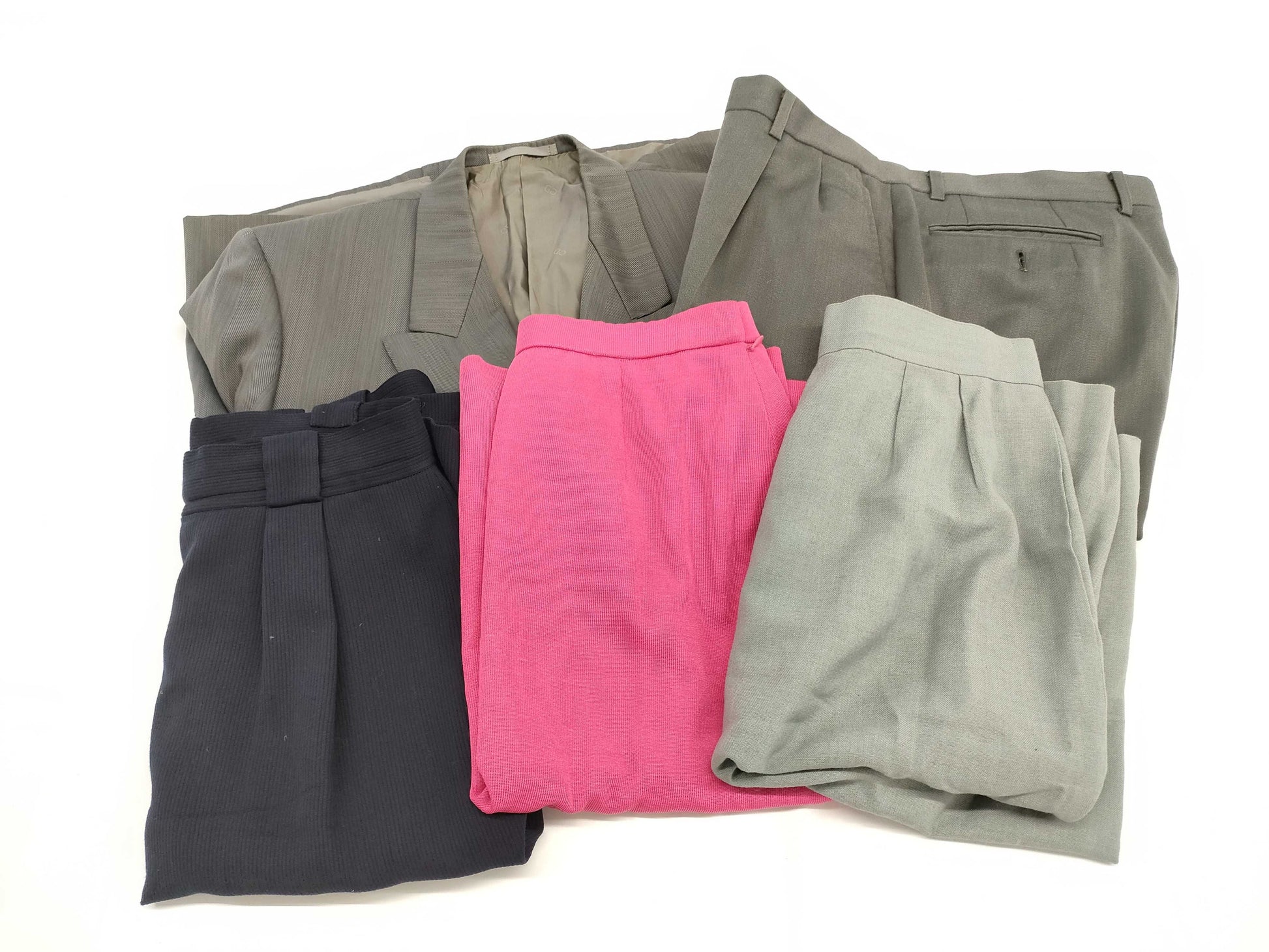 Dior 5-piece set * Christian Dior suit, double-breasted jacket, skirt, and other Christian Dior apparel