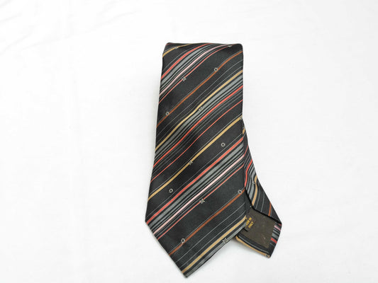 LOUIS VUITTON LOUIS VUITTON Monogram Striped Tie Navy LOUIS VUITTON Tie