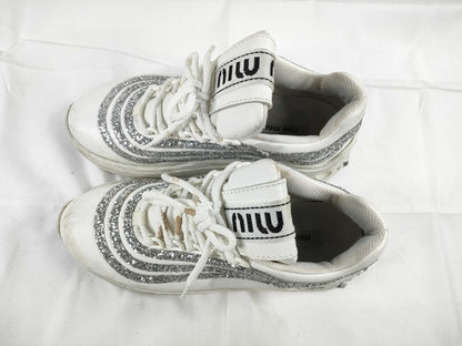 Miu Miu Miu glitter beaded stud platform sneakers MIU MIU sneakers