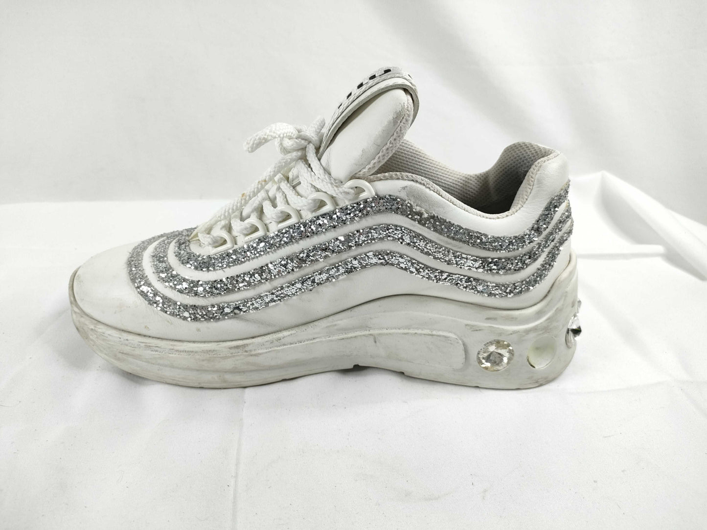 Miu Miu Miu glitter beaded stud platform sneakers MIU MIU sneakers