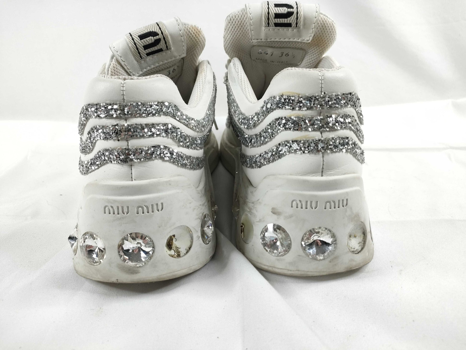 Miu Miu Miu glitter beaded stud platform sneakers MIU MIU sneakers