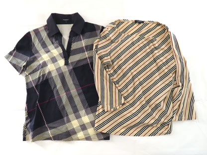 BURBERRY Check Sanyo Shokai Tag Cut and Sew Tops Set of 2