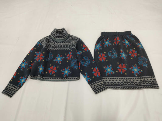 Dior Christian Dior Rare Print All-Over Set Wool Turtleneck Skirt Christian Dior Other Apparel