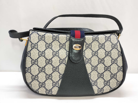 GUCCI GG Supreme GUCCI Old Gucci Sherry Line Gray Shoulder Bag 66.02.024