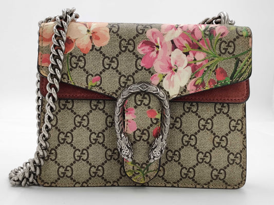 GUCCI GG Supreme Dionysus Floral GG Supreme Brown Shoulder Bag