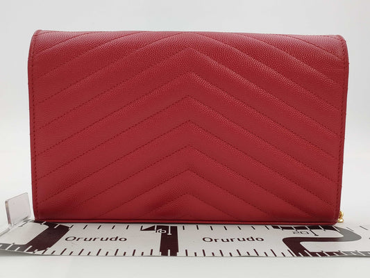SAINT LAURENT Saint Laurent Long Wallet Shoulder Bag Red