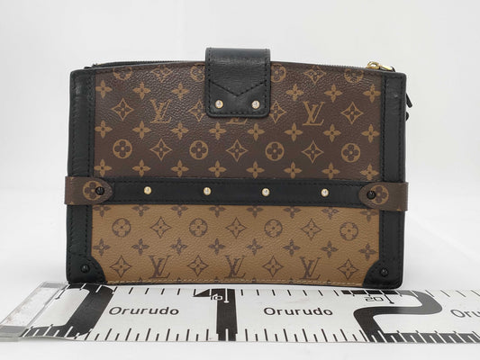 LOUIS VUITTON LOUIS VUITTON Trunk Clutch Shoulder Bag M43596 Monogram Reverse Black Shoulder Bag