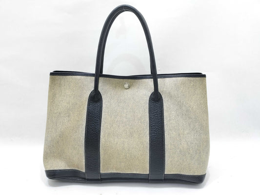HERMES Garden Party Hermes Garden Party Canvas Handbag Tote Bag with LF Stamp