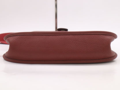 HERMES Taurillon Clemence Evelyn GM Rouge Shoulder Bag with F Stamp and Shoulder Strap