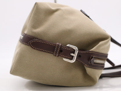 PRADA Canvas/Leather Logo Jacquard Bag Handbag