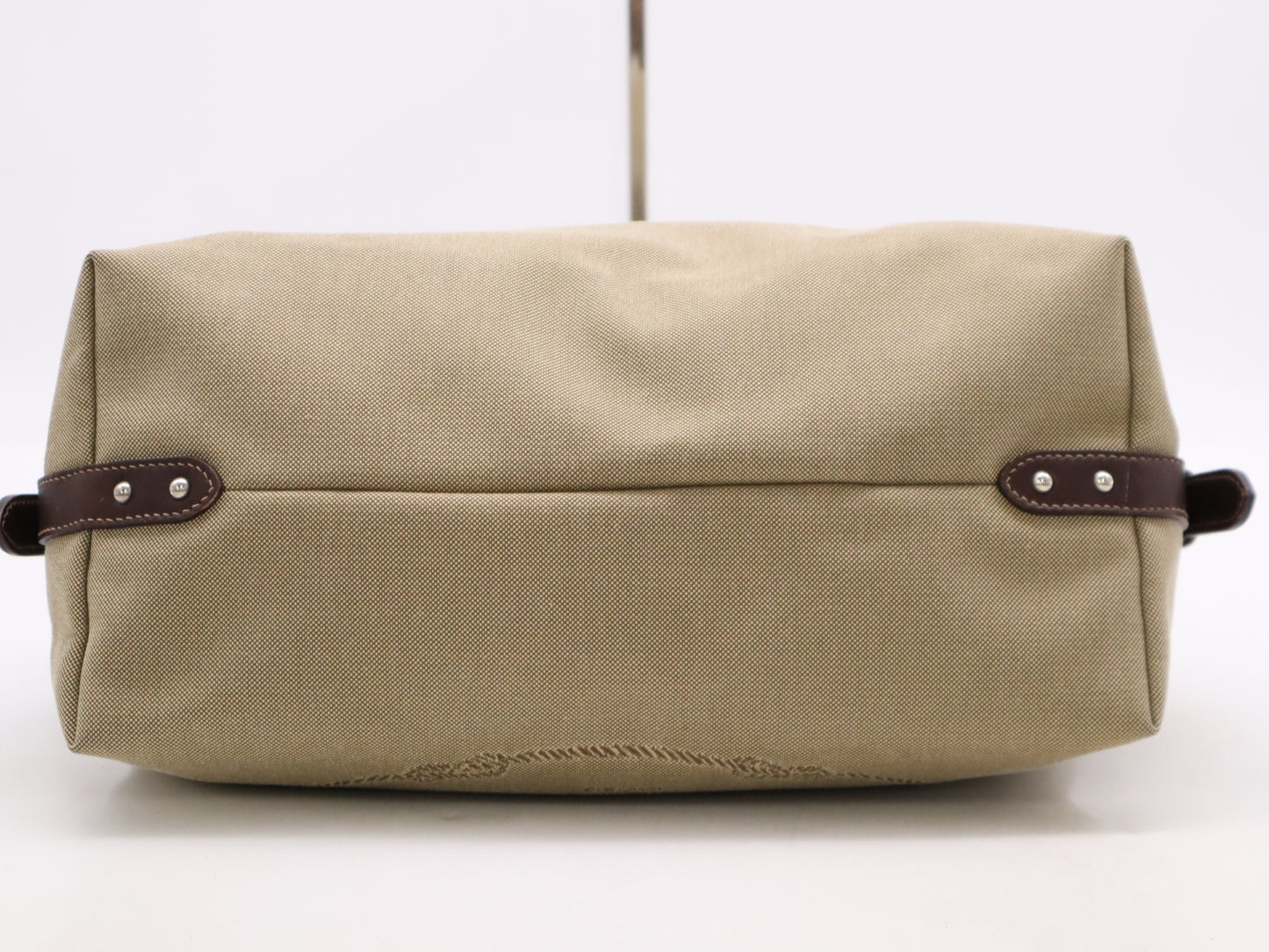 PRADA Canvas/Leather Logo Jacquard Bag Handbag