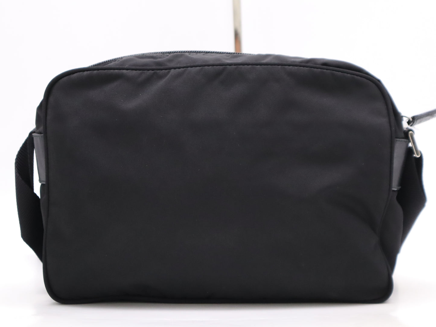 PRADA nylon triangle logo nylon shoulder bag with white tag