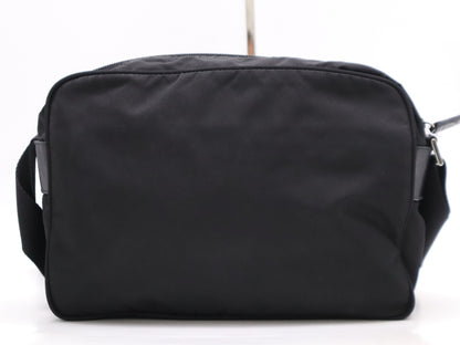 PRADA nylon triangle logo nylon shoulder bag with white tag