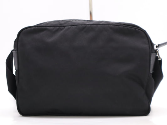 PRADA nylon triangle logo nylon shoulder bag with white tag