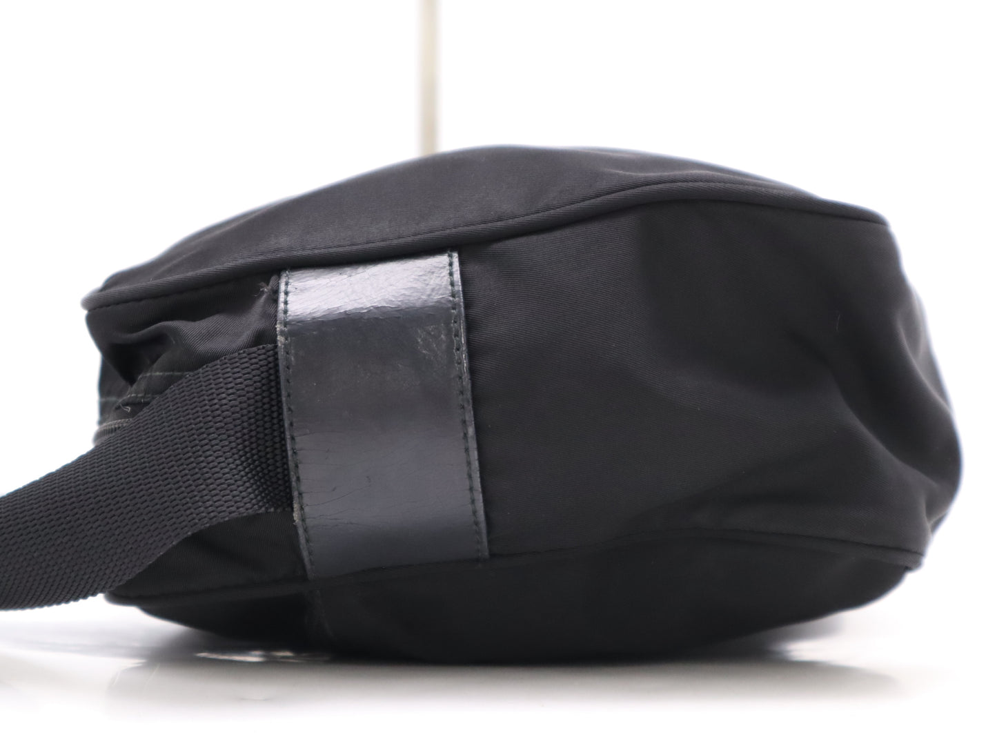 PRADA nylon triangle logo nylon shoulder bag with white tag