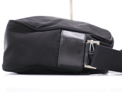 PRADA nylon triangle logo nylon shoulder bag with white tag