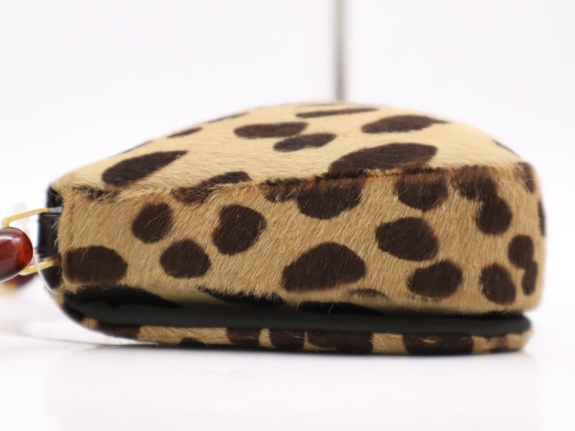 Dior Harako/Patent Leather Maris Pearl Leopard Print Handbag