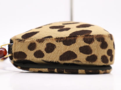 Dior Harako/Patent Leather Maris Pearl Leopard Print Handbag