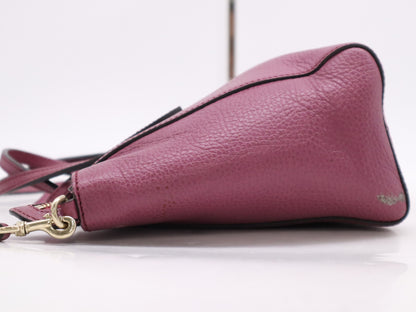 GUCCI Leather Swing Mini 2-Way Bag, Purple, with Name Tag and Shoulder Strap