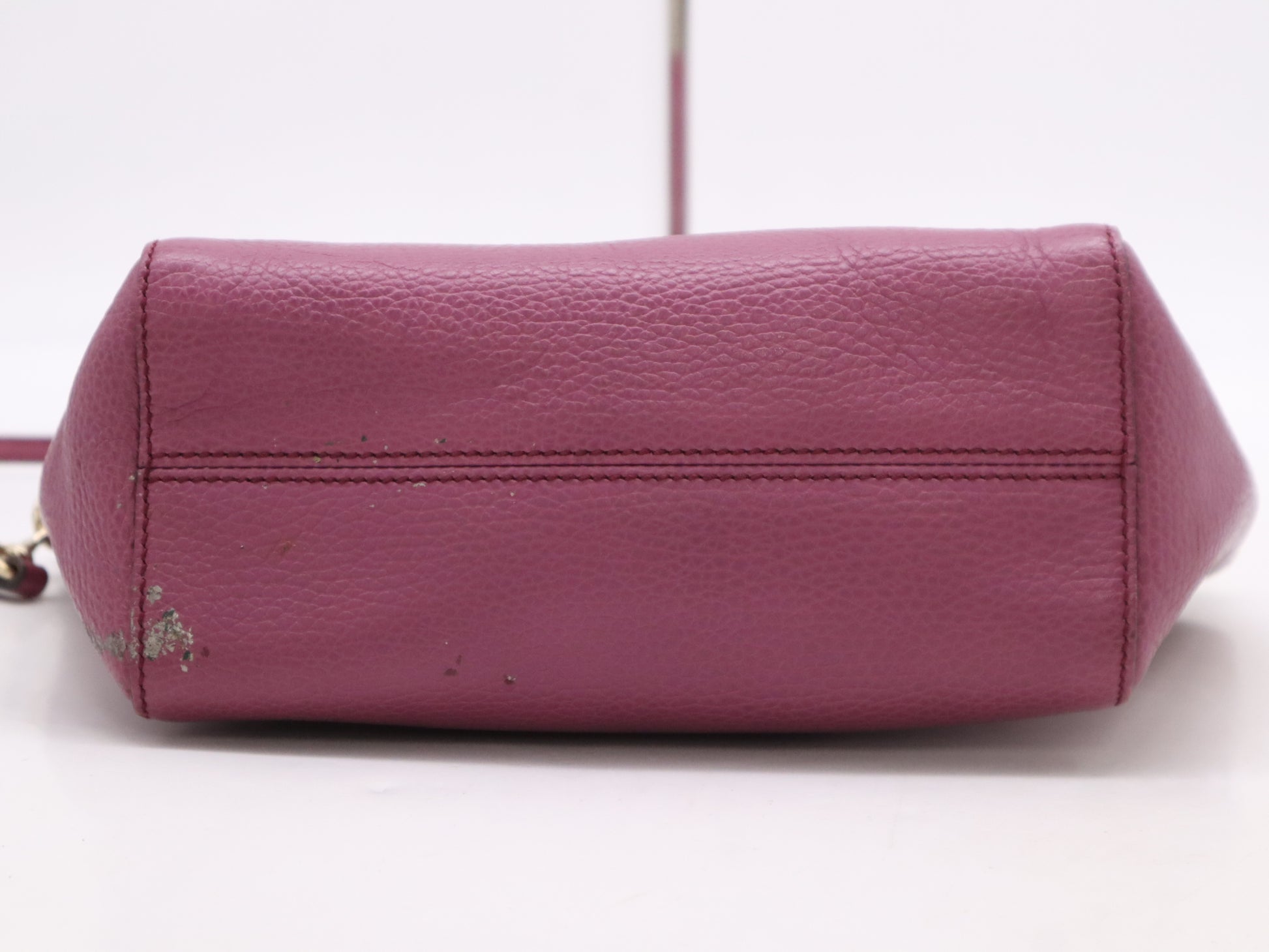 GUCCI Leather Swing Mini 2-Way Bag, Purple, with Name Tag and Shoulder Strap