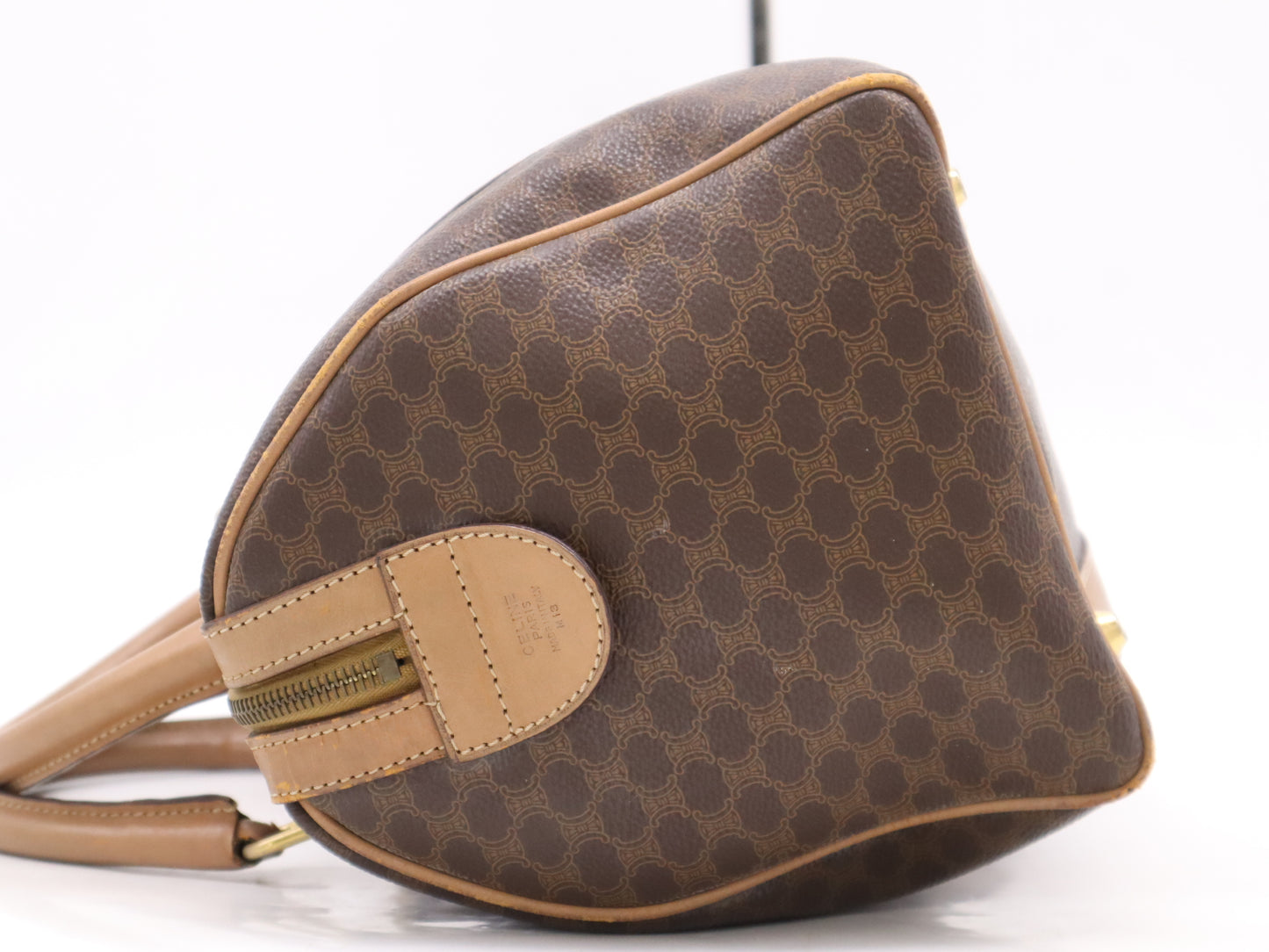 CELINE Leather Mini Boston Bag Brown