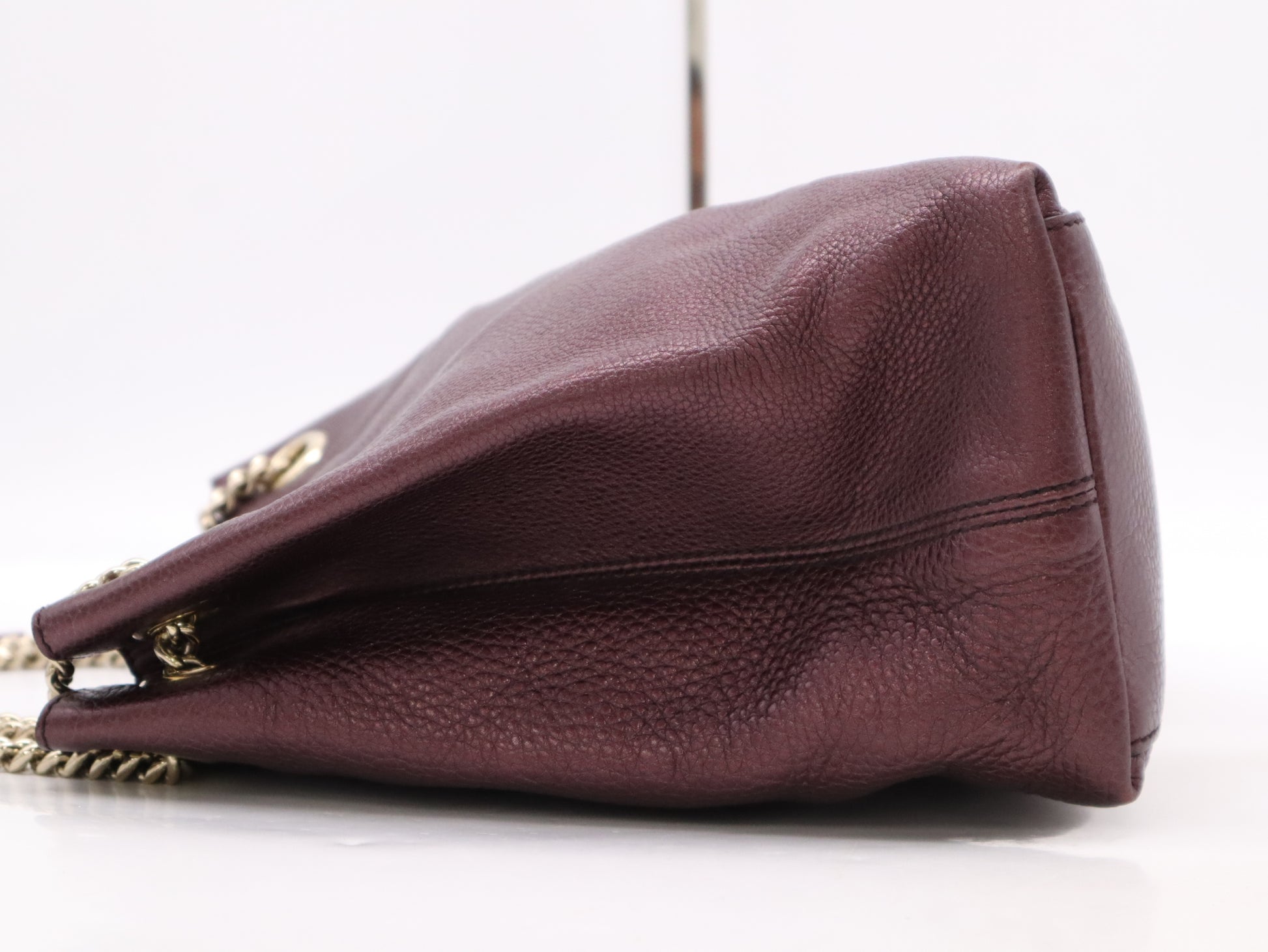 GUCCI 308982 Leather Soho Chain Shoulder Bag Purple Shoulder Bag
