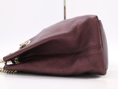 GUCCI 308982 Leather Soho Chain Shoulder Bag Purple Shoulder Bag
