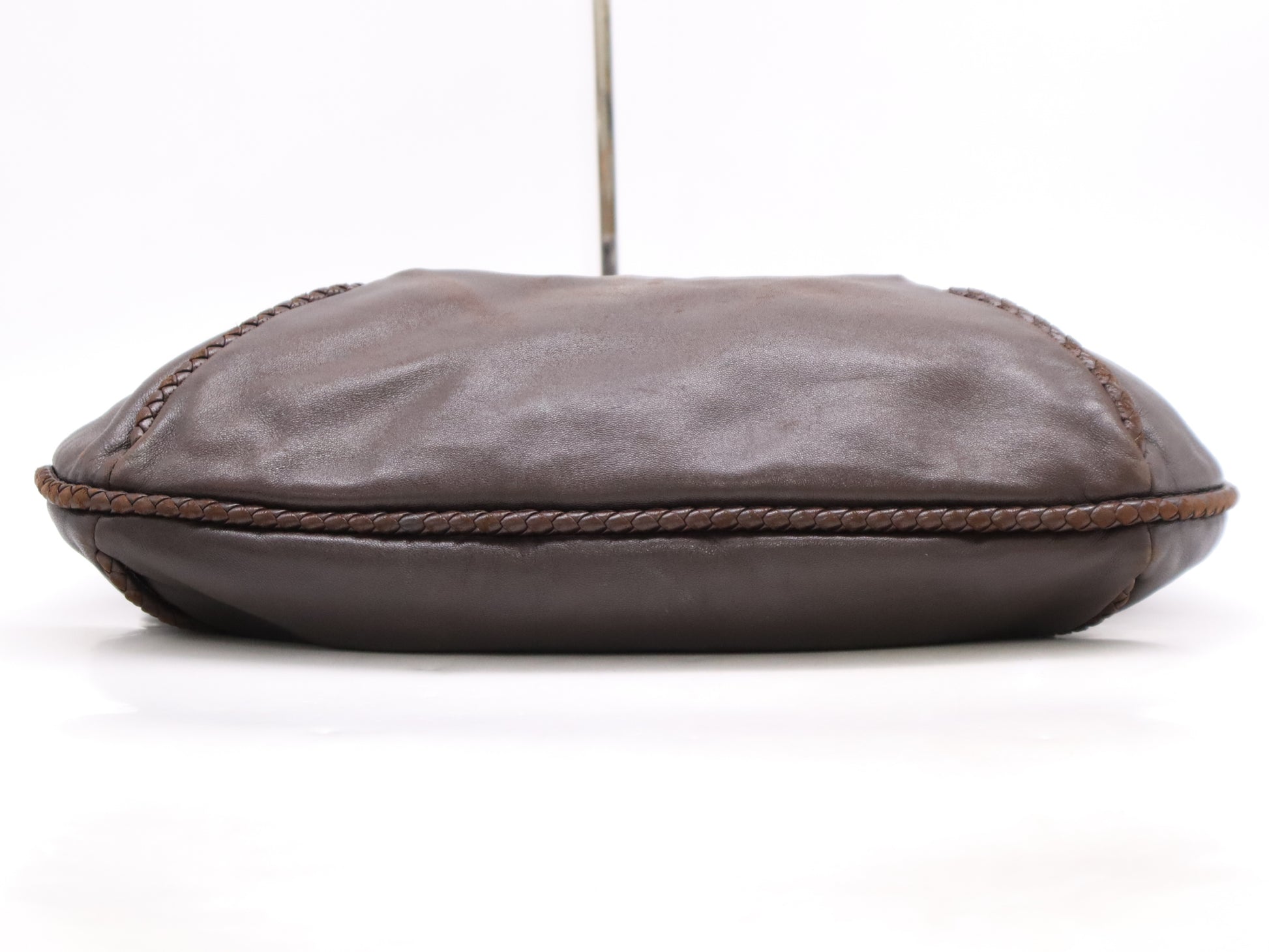 BOTTEGA VENETA BOTTEGA VENETA Leather Intrecciato Shoulder Bag Brown with Dust Bag