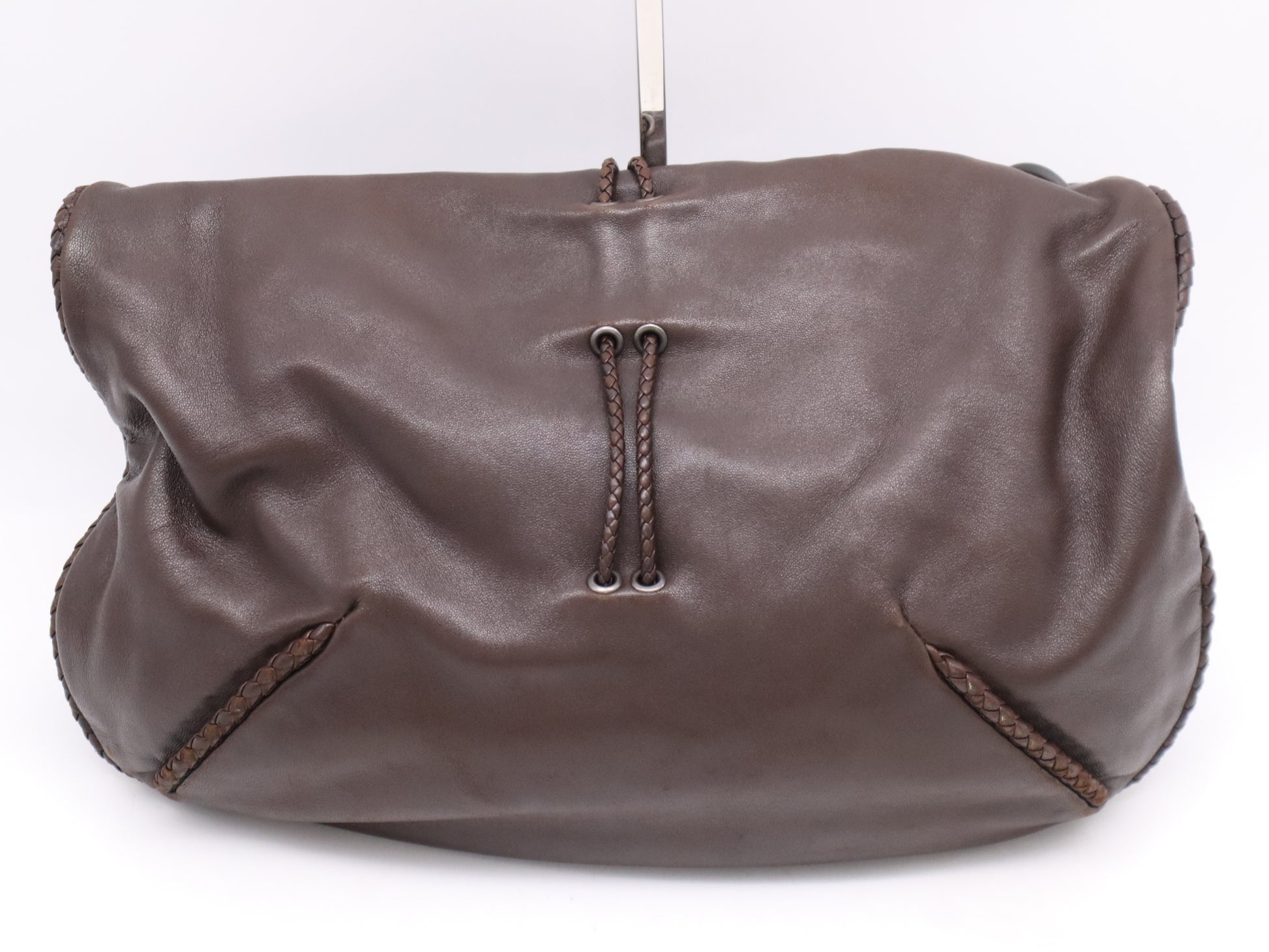 BOTTEGA VENETA BOTTEGA VENETA Leather Intrecciato Shoulder Bag Brown with Dust Bag